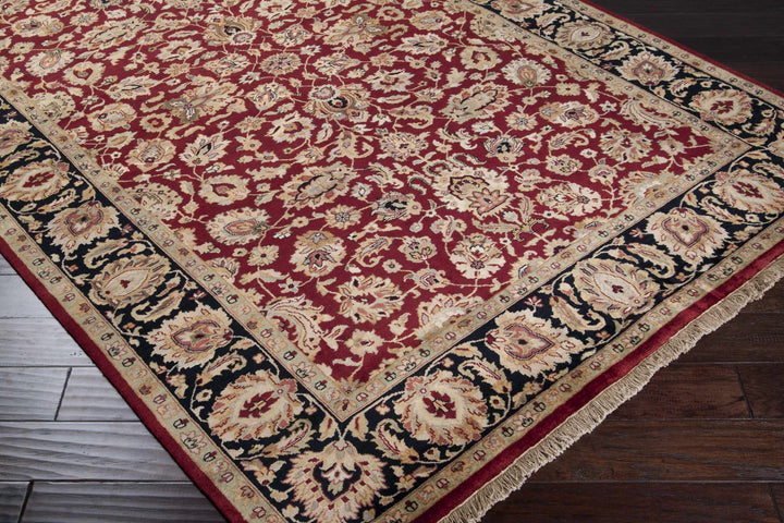 Hornsey Traditional Floral Design Maroon Hand Knotted Area Rug