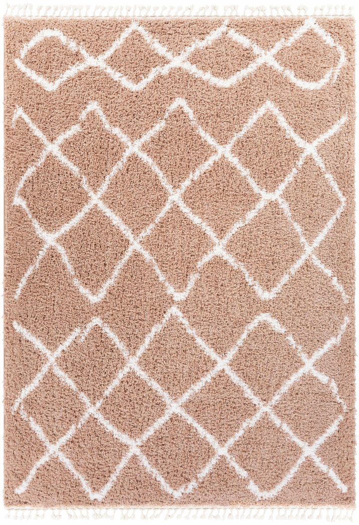 Hornsby Modern Geometrical Design Peach Area Rug