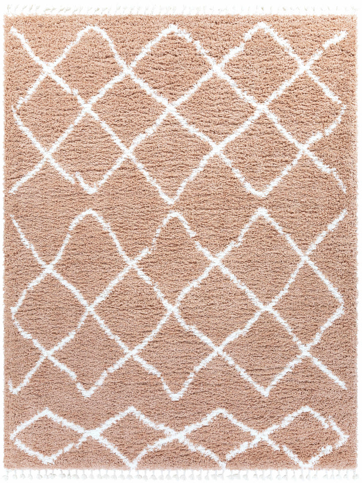 Hornsby Modern Geometrical Design Peach Area Rug