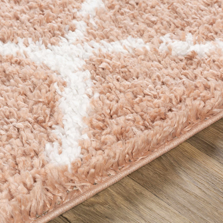 Hornsby Modern Geometrical Design Peach Area Rug