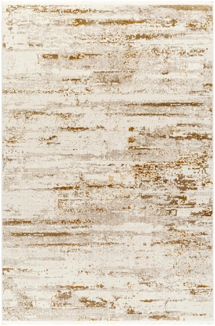 Hudd Contemporary Abstract Beige And Camel Rug - The Rug Decor
