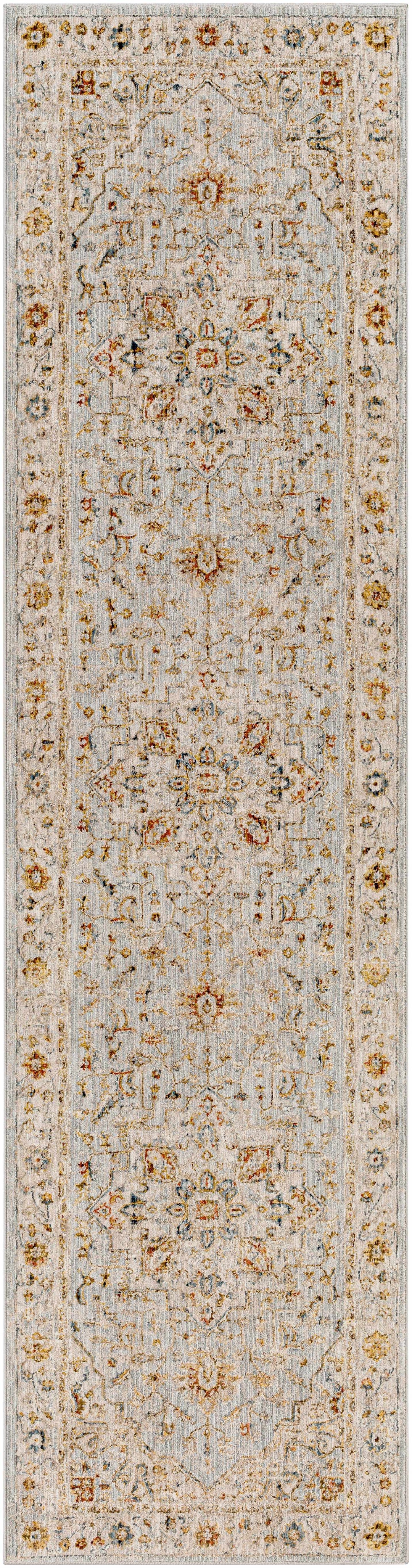 Traditional Heriz Gray Machine Made Rug