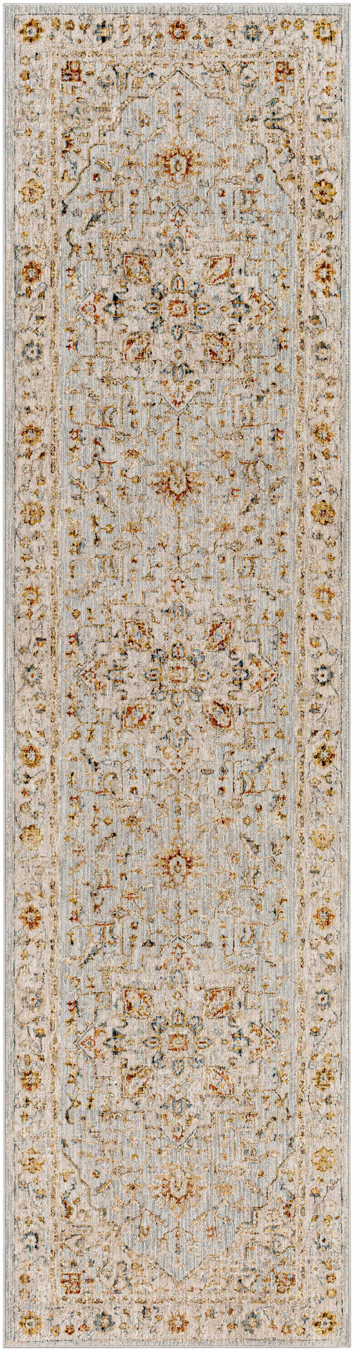 Traditional Heriz Gray Machine Made Rug