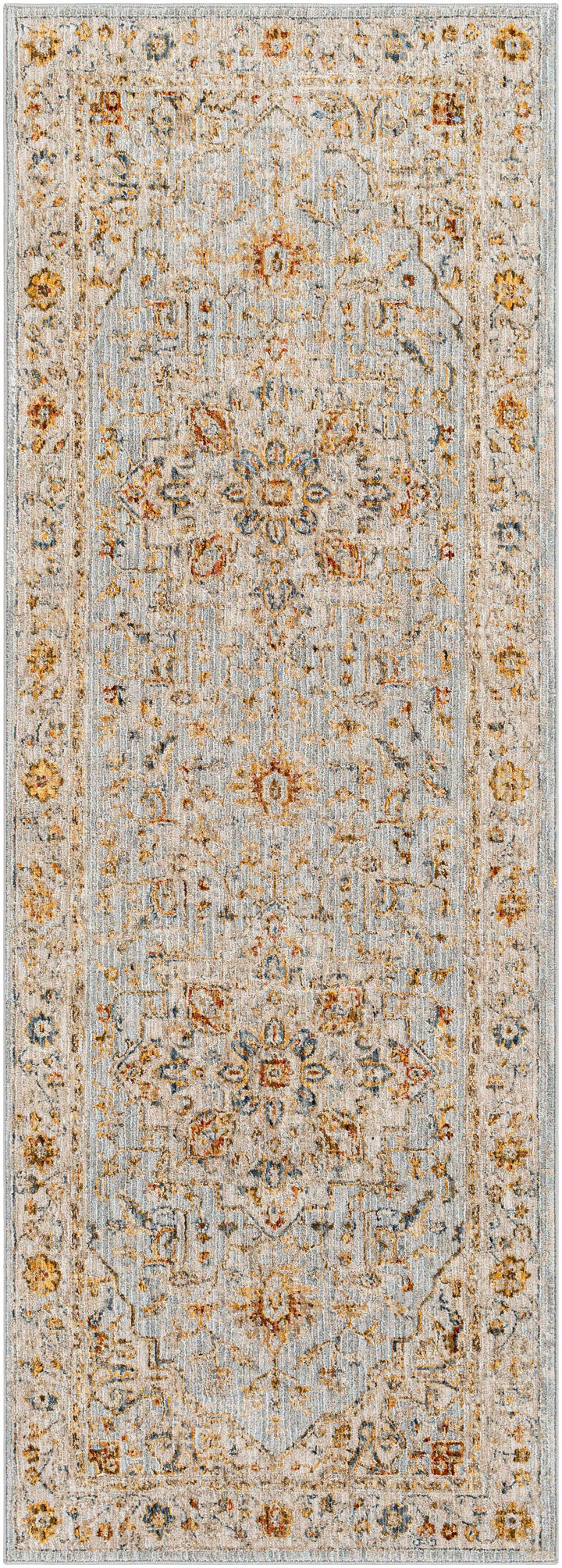 Traditional Heriz Gray Machine Made Rug