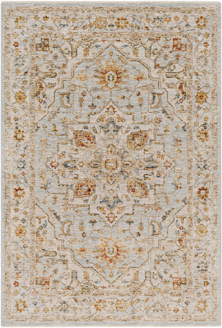 Traditional Heriz Gray Machine Made Rug