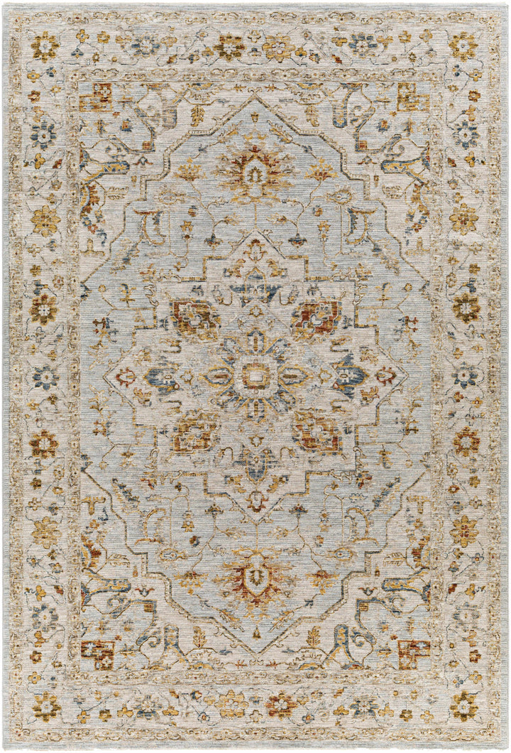 Traditional Heriz Gray Machine Made Rug