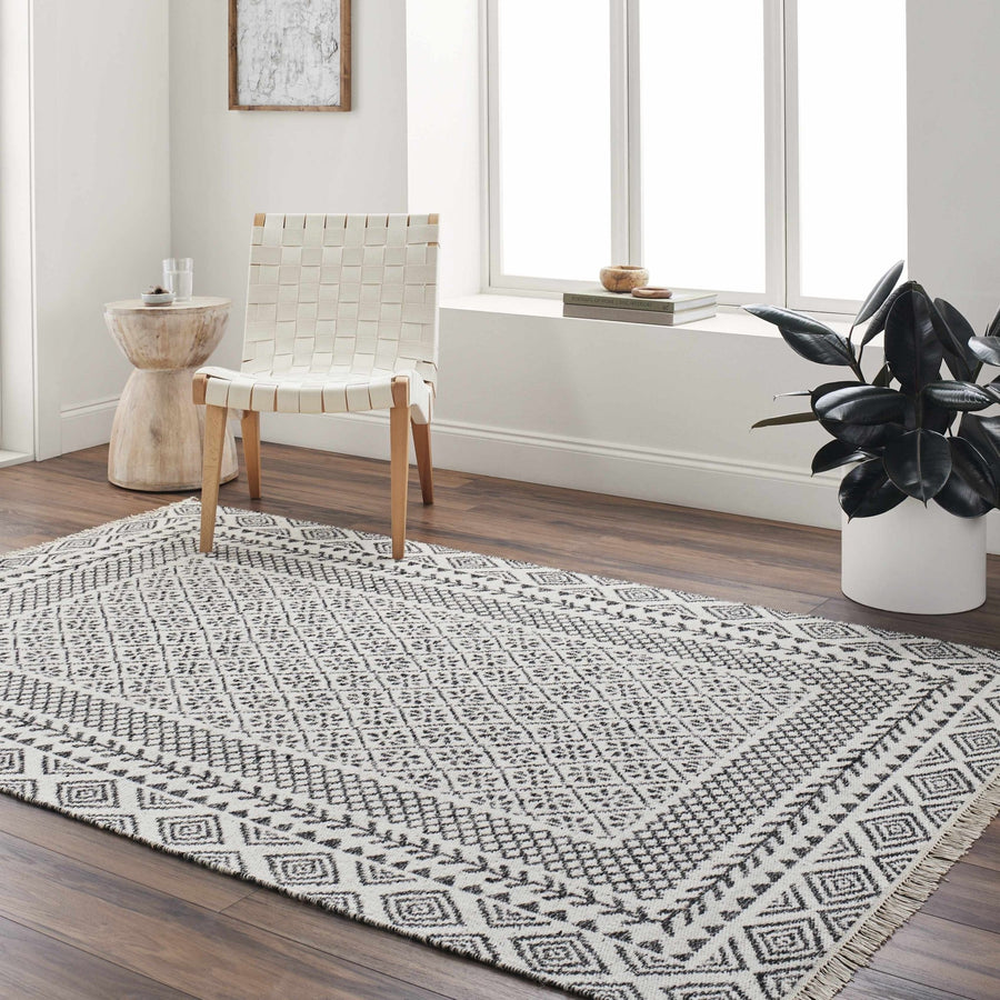 Hulda Bohemian Ivory And Gray Area Rug - The Rug Decor