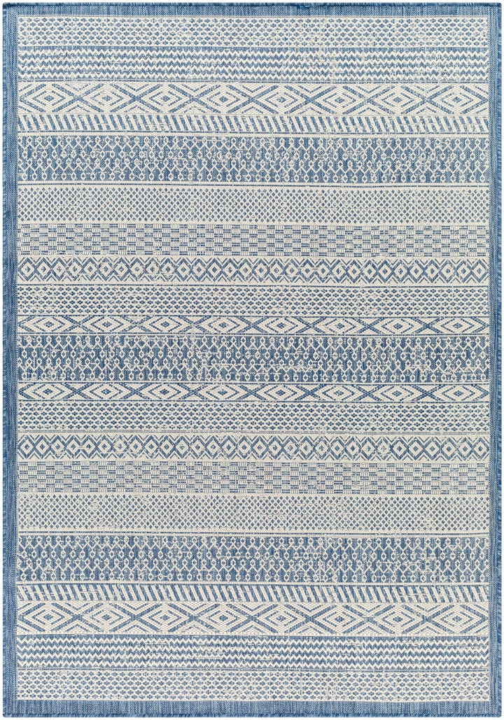 Humla Bohemian Blue And Ivory Area Rug - The Rug Decor