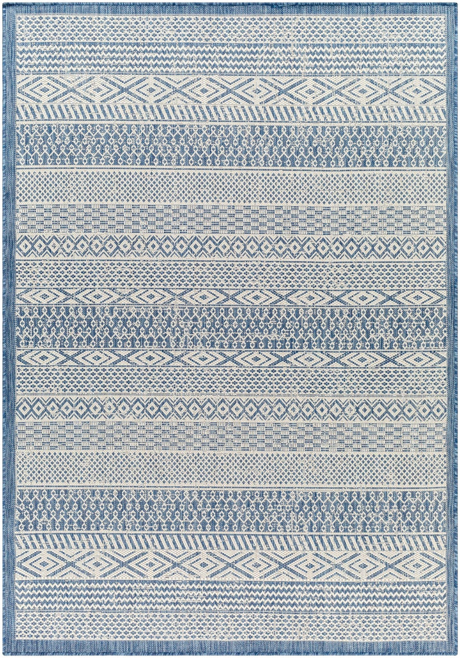 Humla Bohemian Blue And Ivory Area Rug - The Rug Decor
