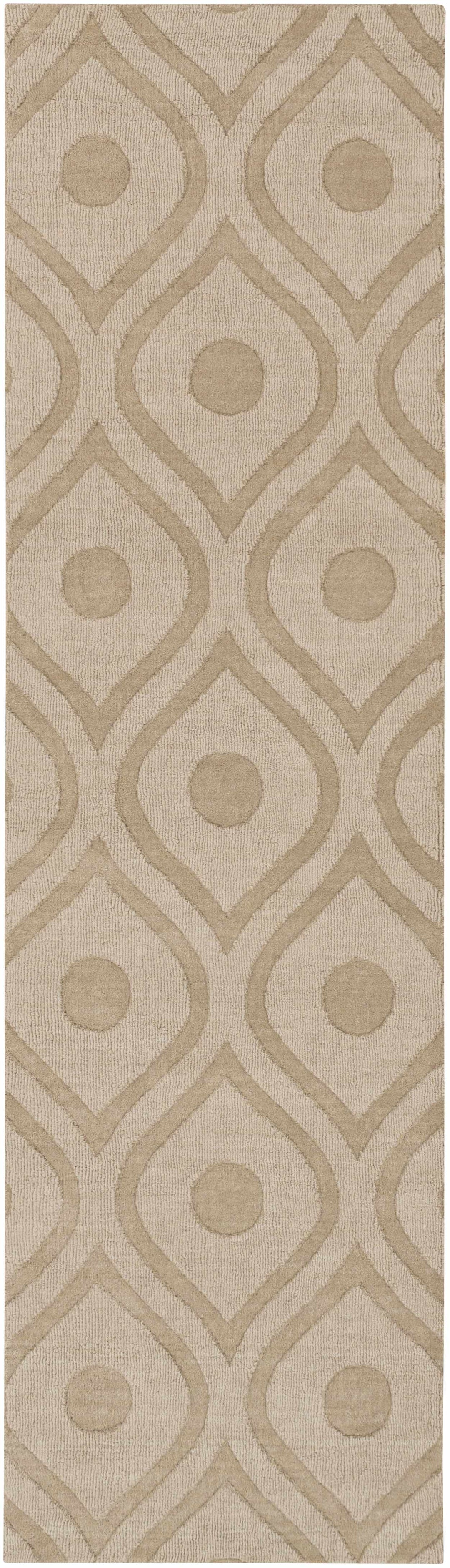 Hundred Modern Geometric Design Tan Hand Loom Area Rug