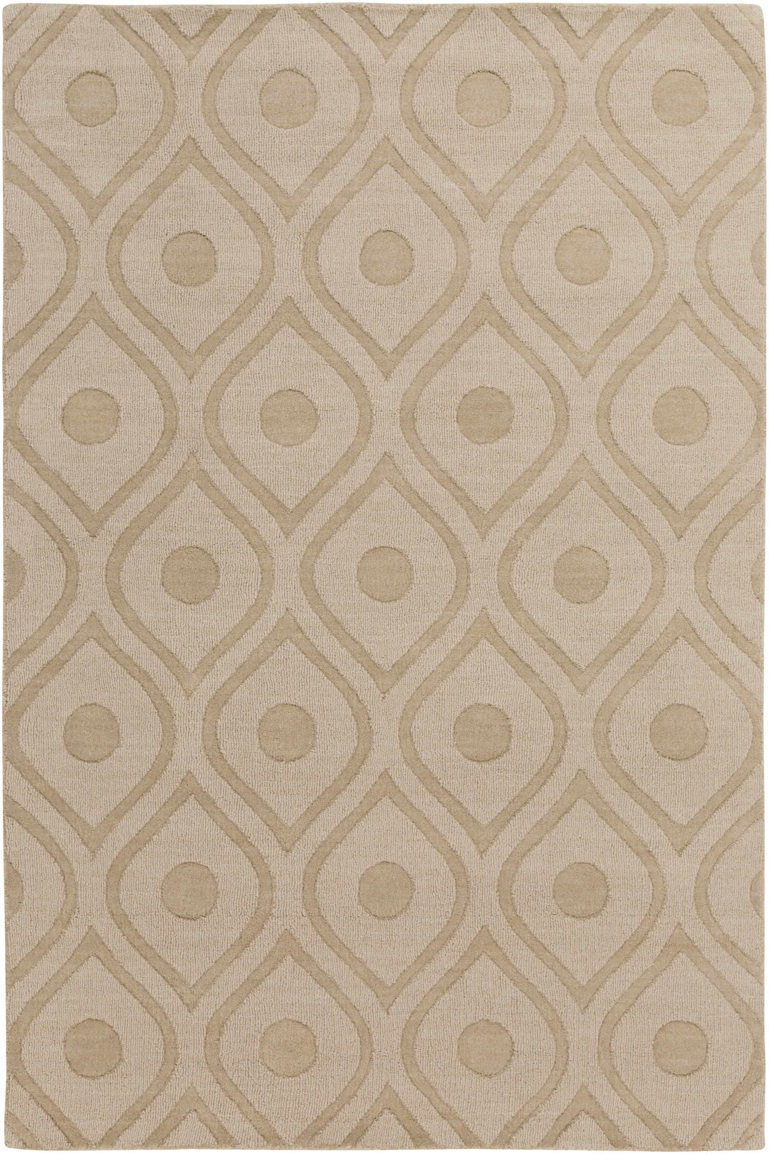 Hundred Modern Geometric Design Tan Hand Loom Area Rug