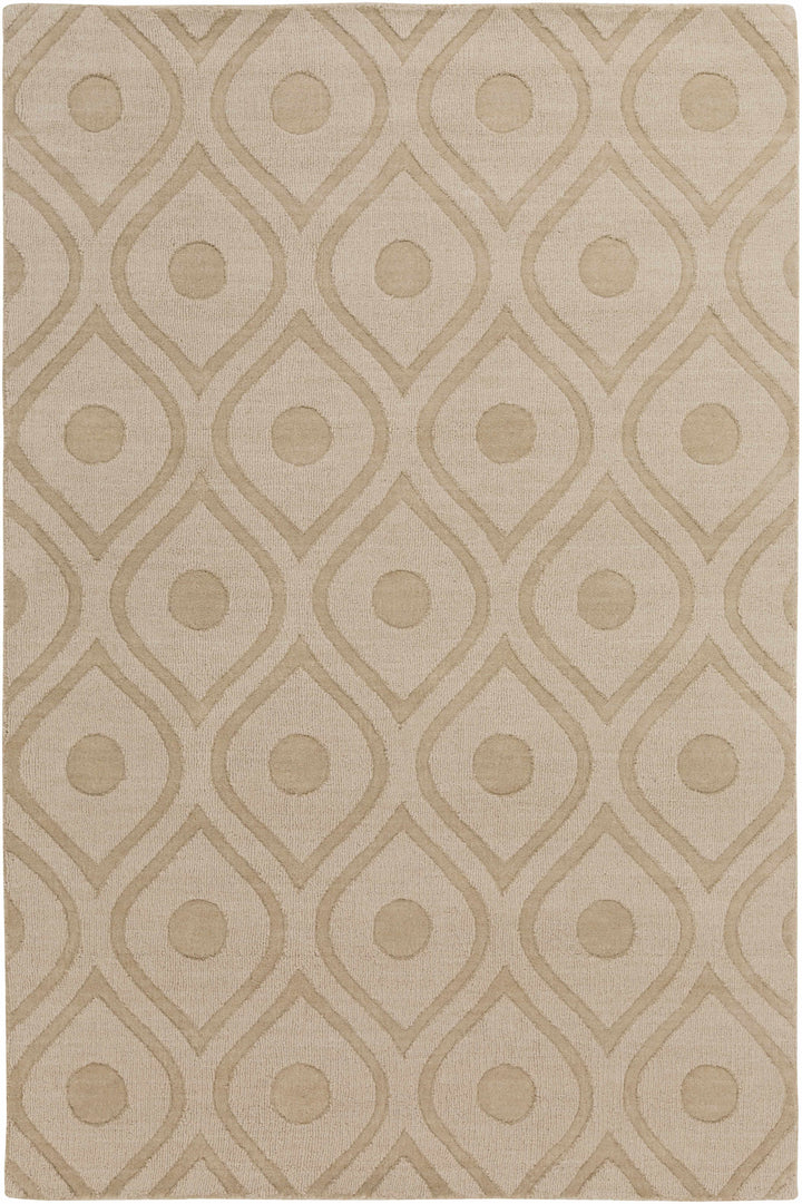 Hundred Modern Geometric Design Tan Hand Loom Area Rug