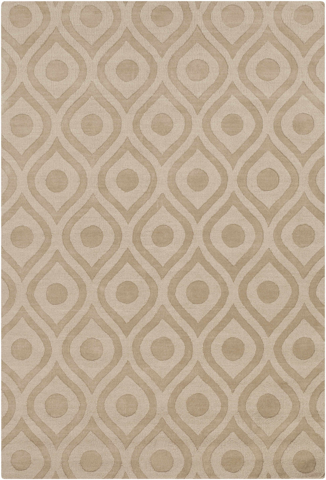 Hundred Modern Geometric Design Tan Hand Loom Area Rug
