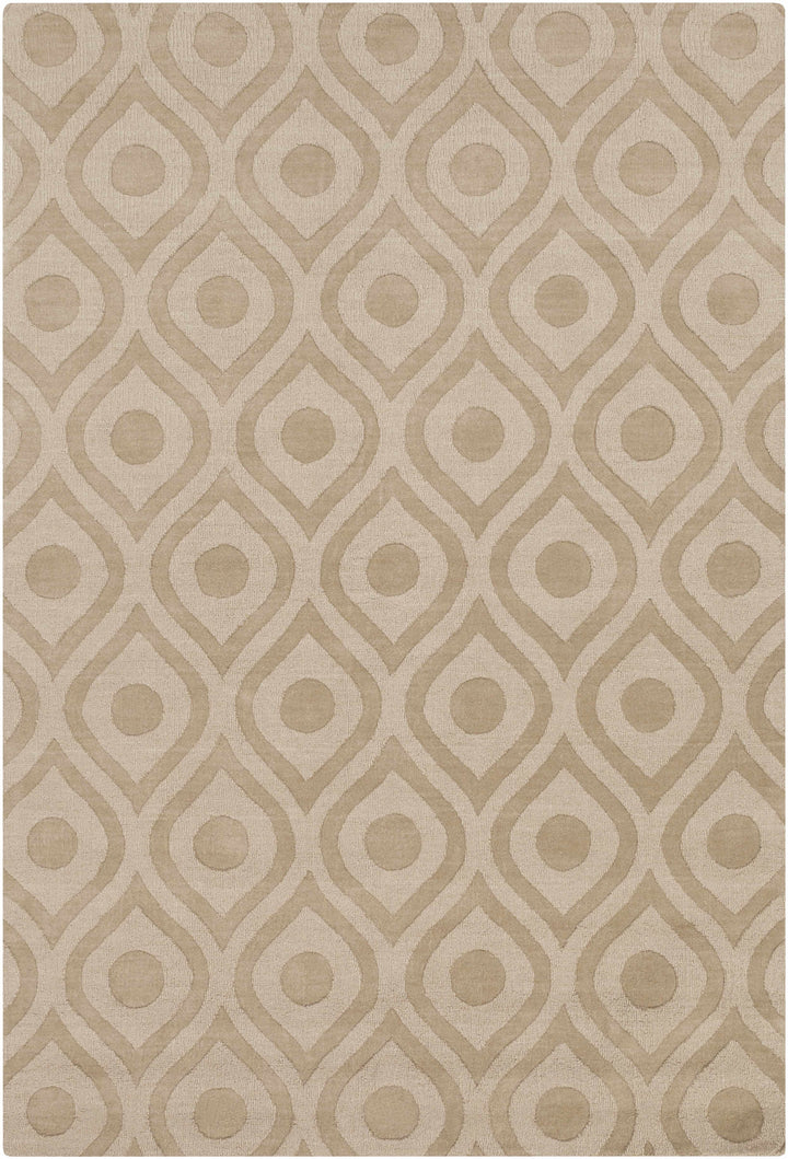 Hundred Modern Geometric Design Tan Hand Loom Area Rug