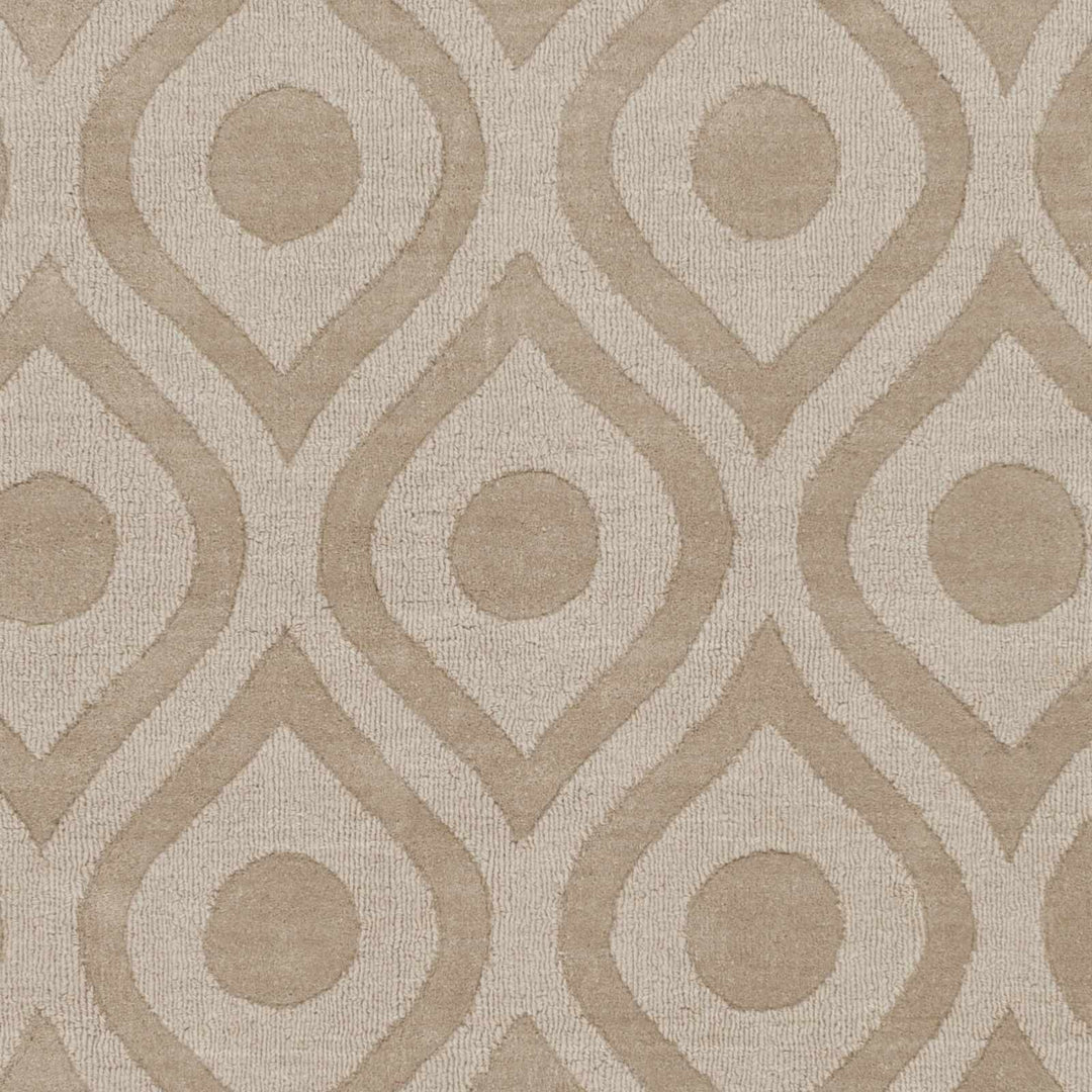 Hundred Modern Geometric Design Tan Hand Loom Area Rug