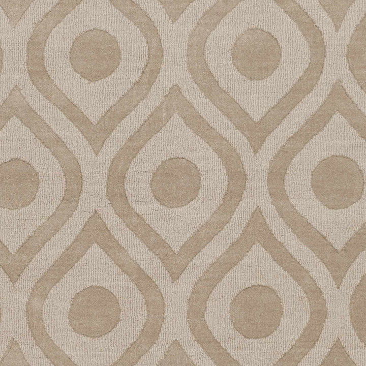 Hundred Modern Geometric Design Tan Hand Loom Area Rug