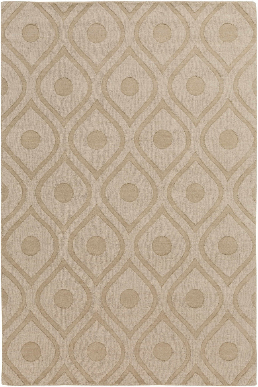 Hundred Modern Geometric Design Tan Hand Loom Area Rug - The Rug Decor