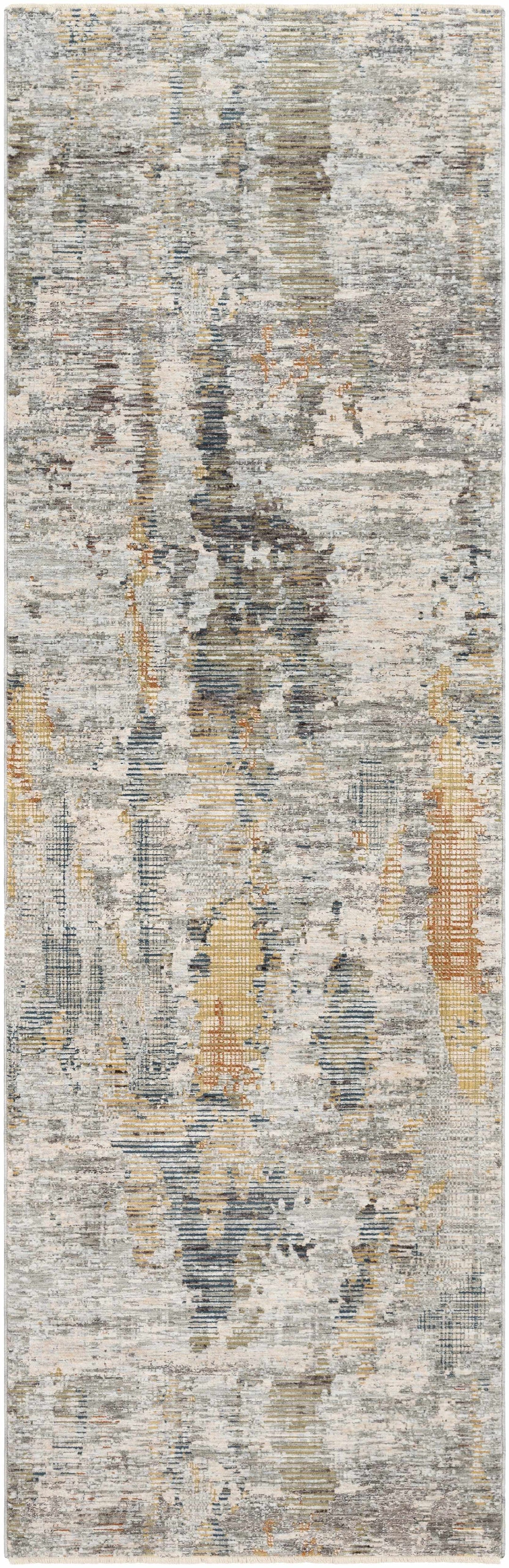Hustontown Modern Abstract Design Gray Area Rug