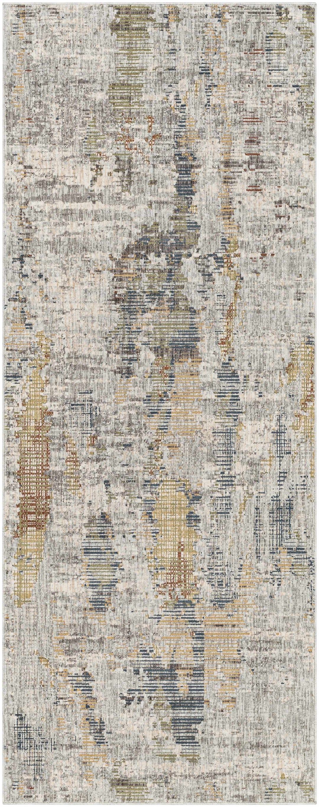 Hustontown Modern Abstract Design Gray Area Rug