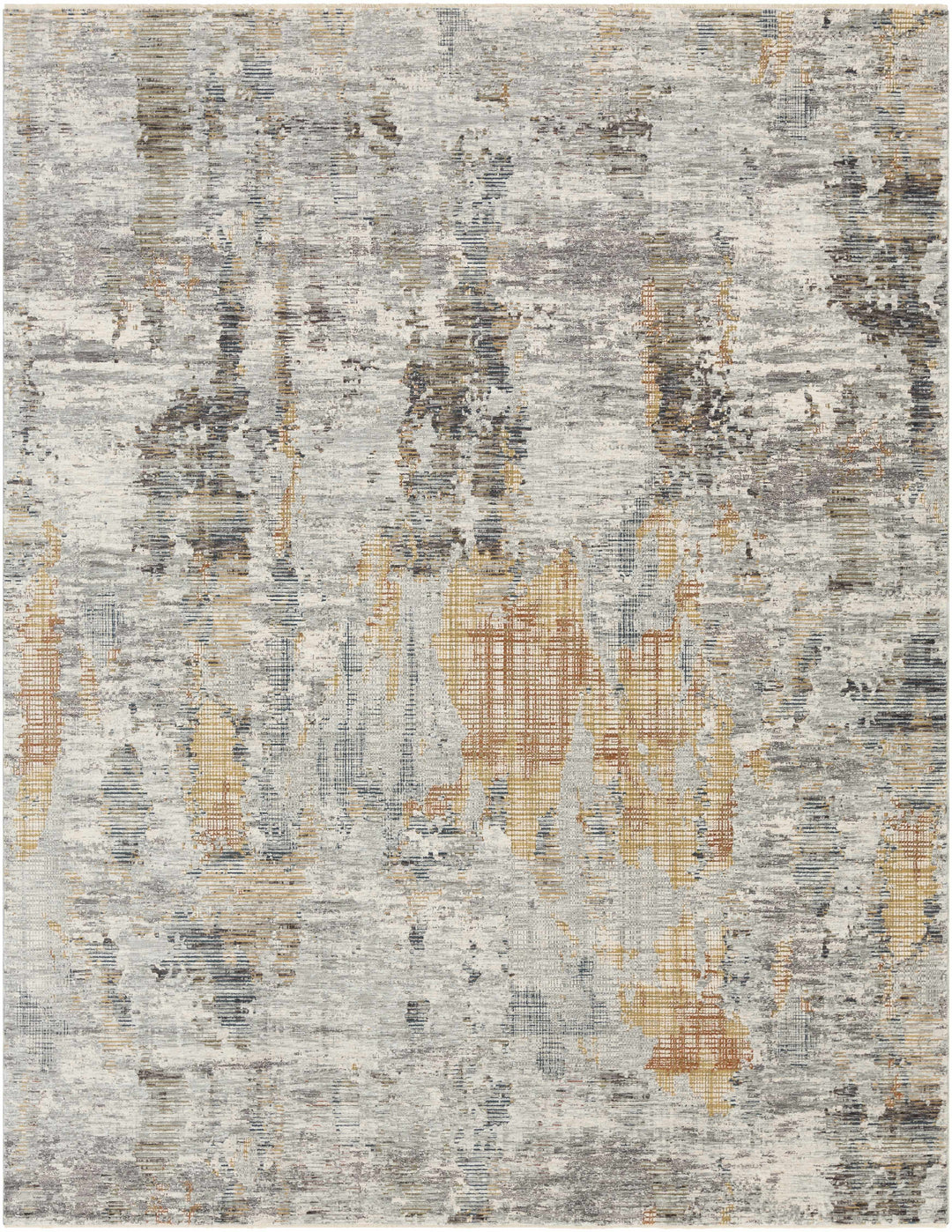 Hustontown Modern Abstract Design Gray Area Rug