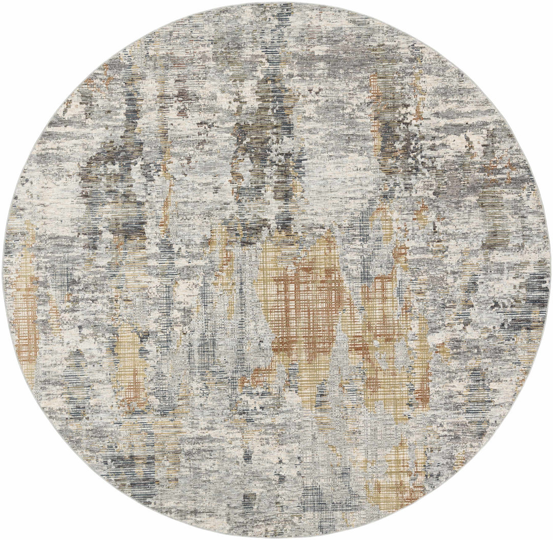 Hustontown Modern Abstract Design Gray Area Rug