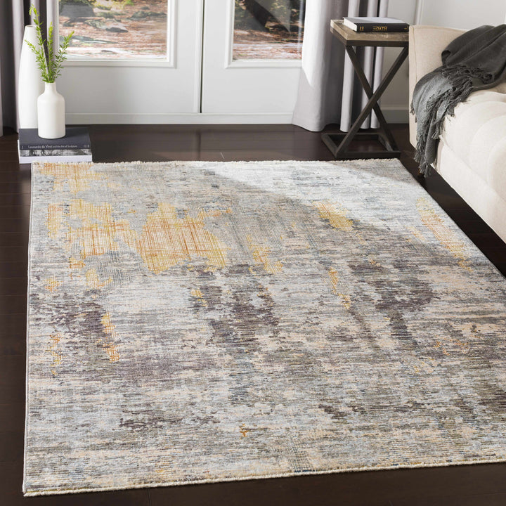 Hustontown Modern Abstract Design Gray Area Rug
