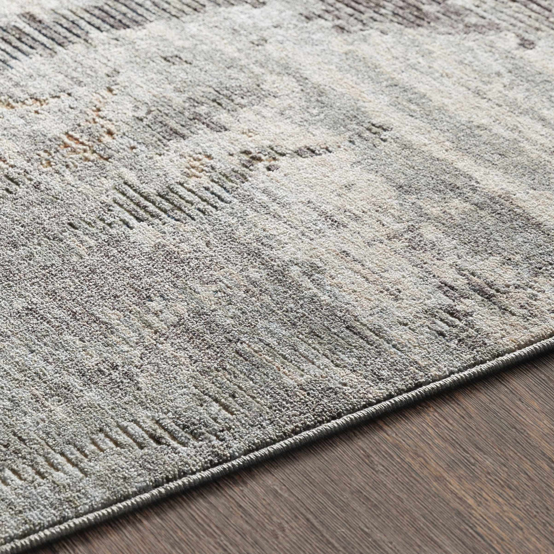 Hustontown Modern Abstract Design Gray Area Rug