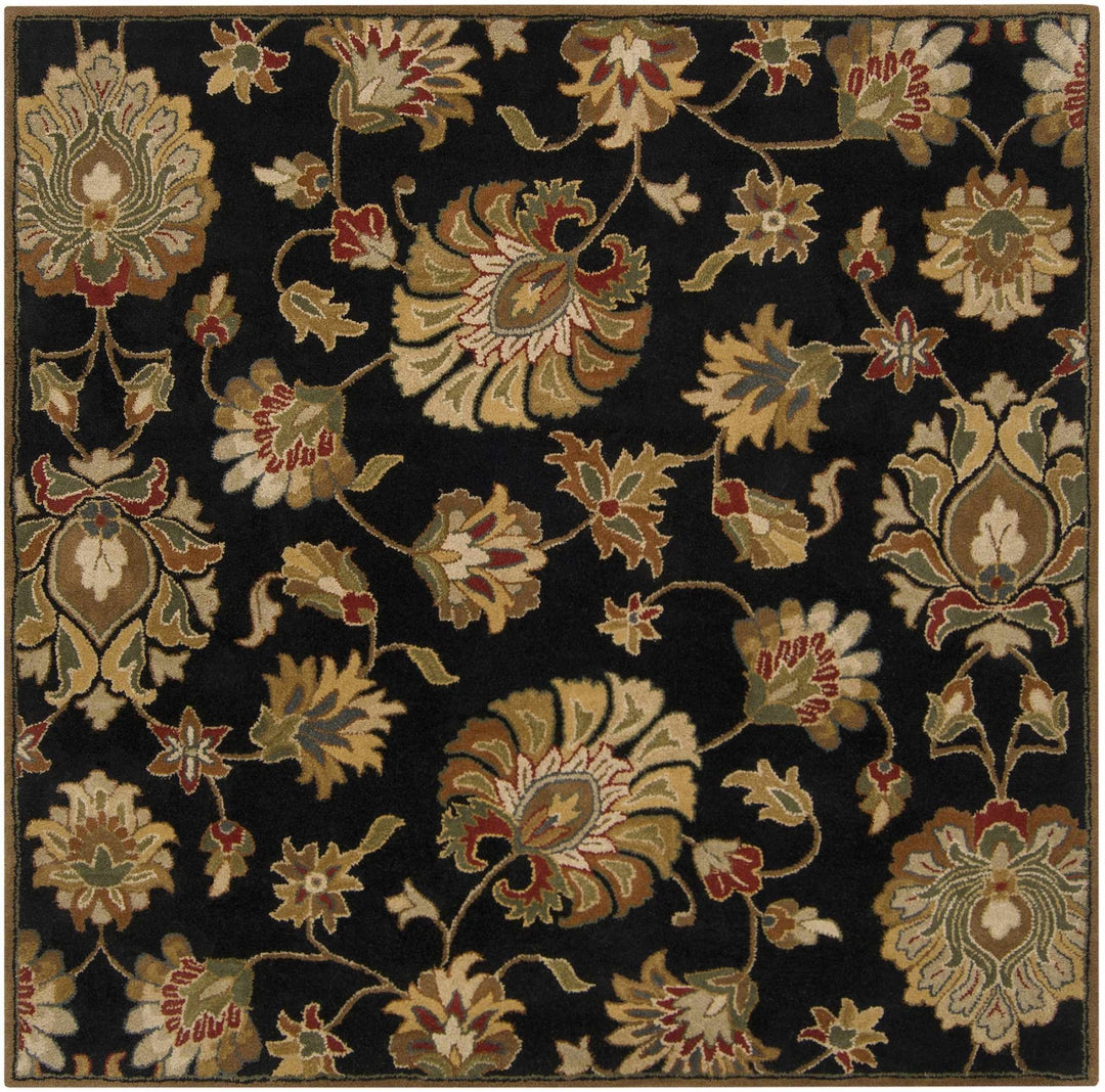 Huxley Traditional Floral Black And Beige Rug - The Rug Decor