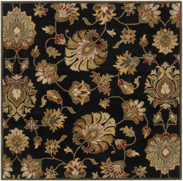 Huxley Traditional Floral Black And Beige Rug - The Rug Decor