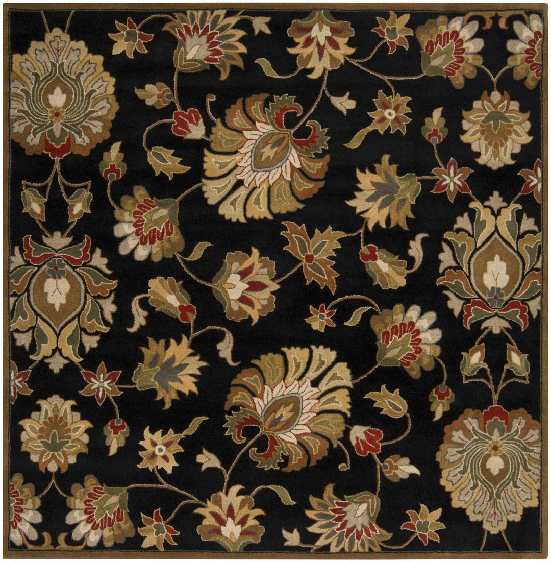 Huxley Traditional Floral Black And Beige Rug - The Rug Decor