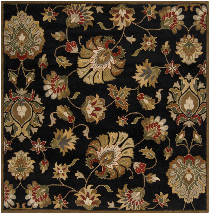 Huxley Traditional Floral Black And Beige Rug - The Rug Decor