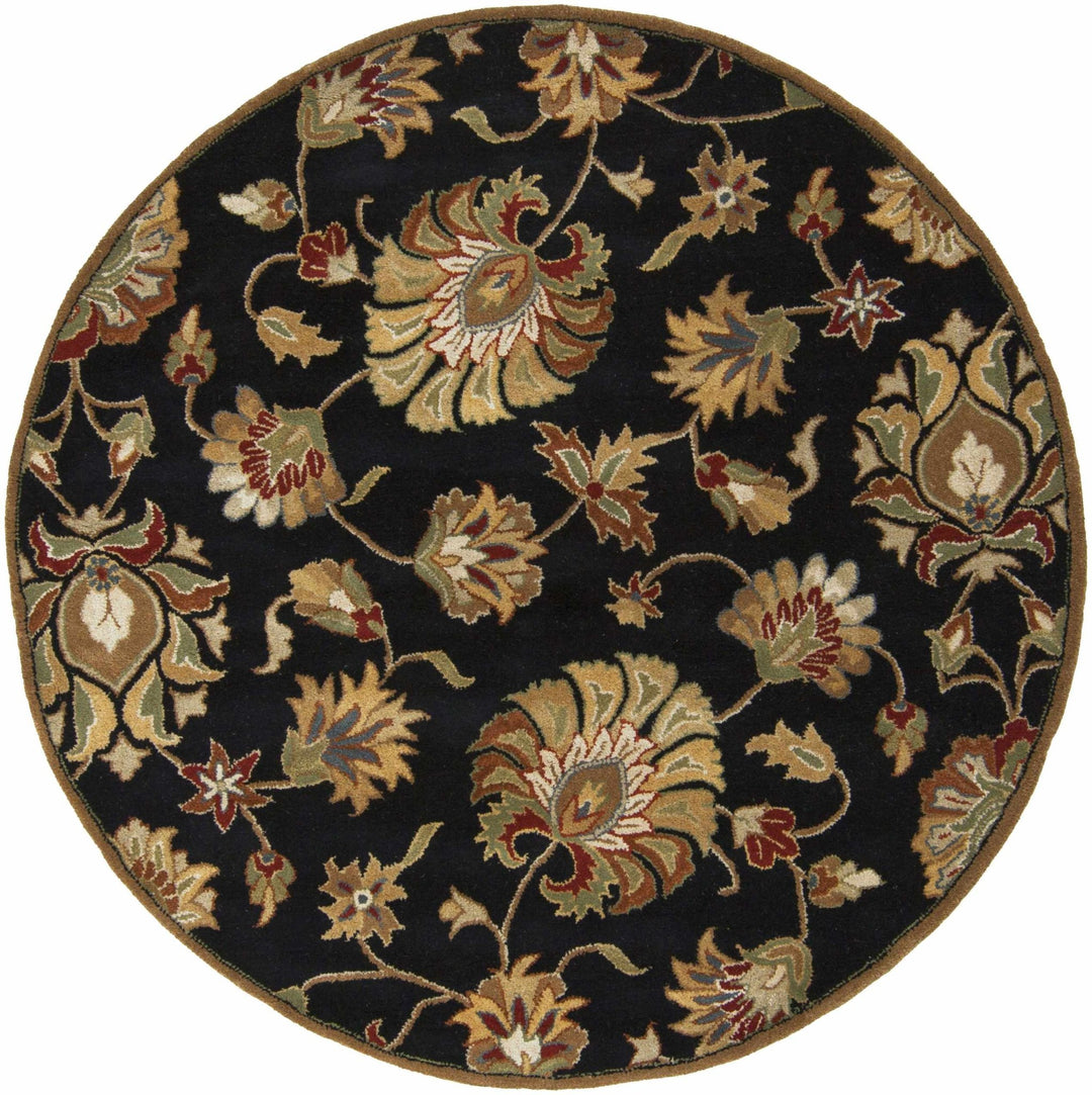 Huxley Traditional Floral Black And Beige Rug - The Rug Decor