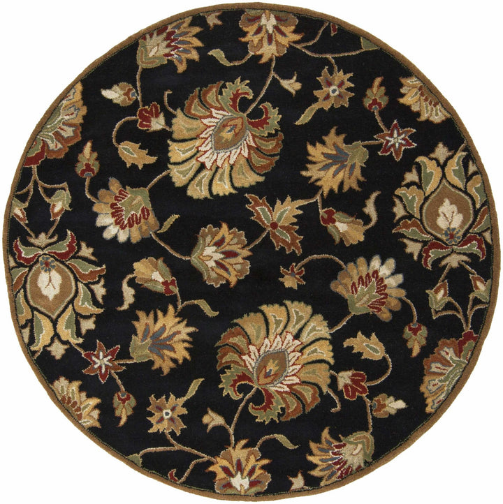 Huxley Traditional Floral Black And Beige Rug - The Rug Decor