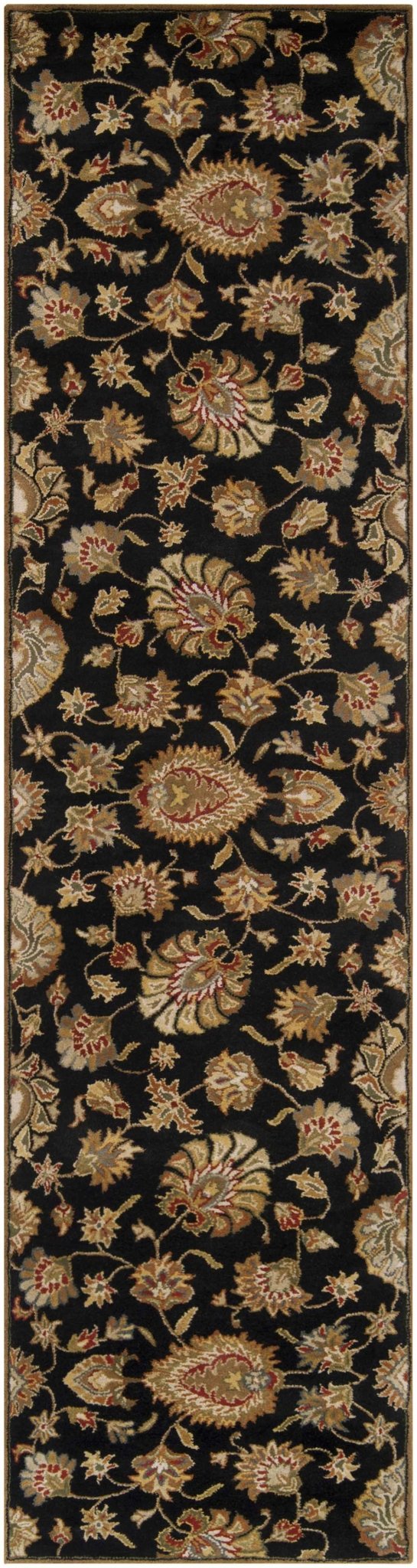 Huxley Traditional Floral Black And Beige Rug - The Rug Decor