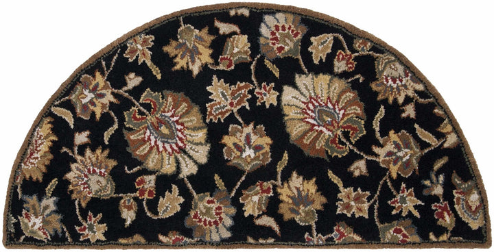 Huxley Traditional Floral Black And Beige Rug - The Rug Decor
