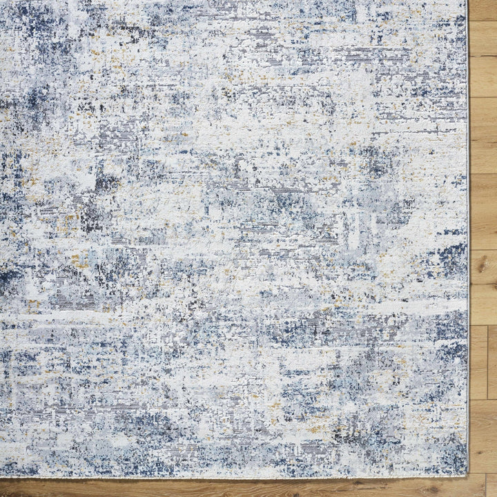 Hyman Contemporary Abstract Gray and Blue Rug - The Rug Decor