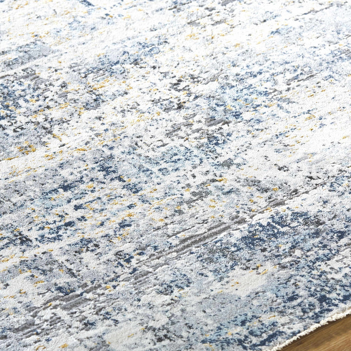 Hyman Contemporary Abstract Gray and Blue Rug - The Rug Decor