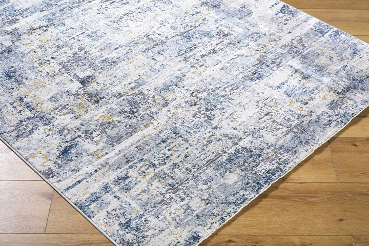 Hyman Contemporary Abstract Gray and Blue Rug - The Rug Decor