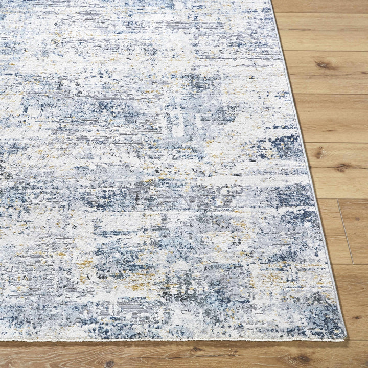 Hyman Contemporary Abstract Gray and Blue Rug - The Rug Decor