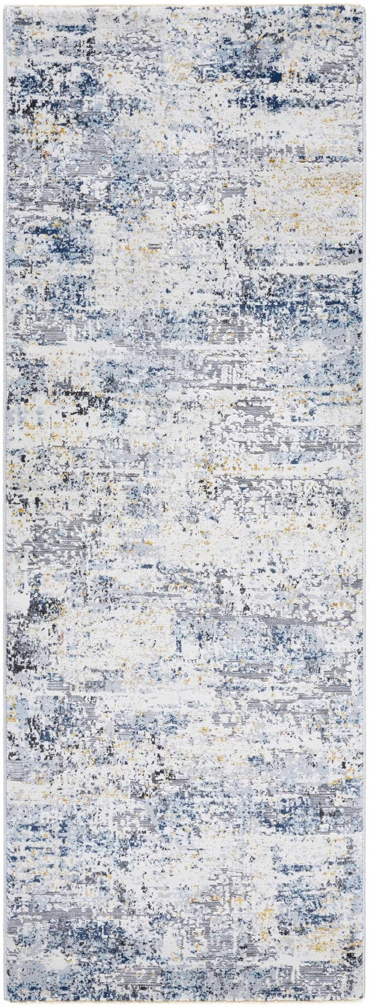 Hyman Contemporary Abstract Gray and Blue Rug - The Rug Decor