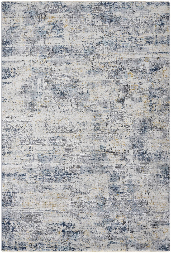 Hyman Contemporary Abstract Gray and Blue Rug - The Rug Decor