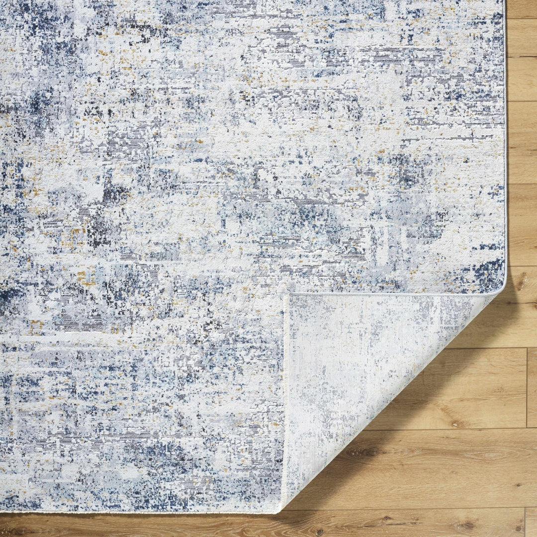 Hyman Contemporary Abstract Gray and Blue Rug - The Rug Decor