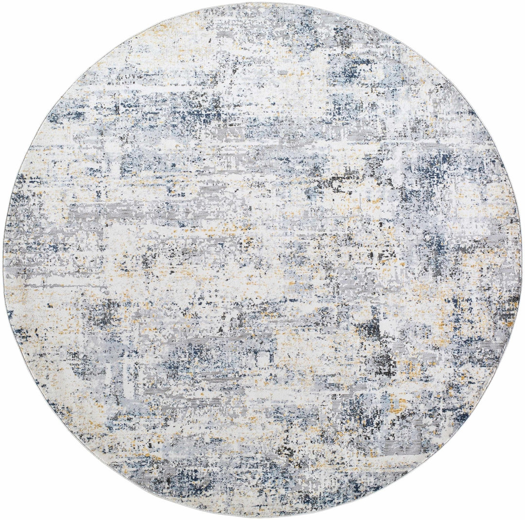 Hyman Contemporary Abstract Gray and Blue Rug - The Rug Decor
