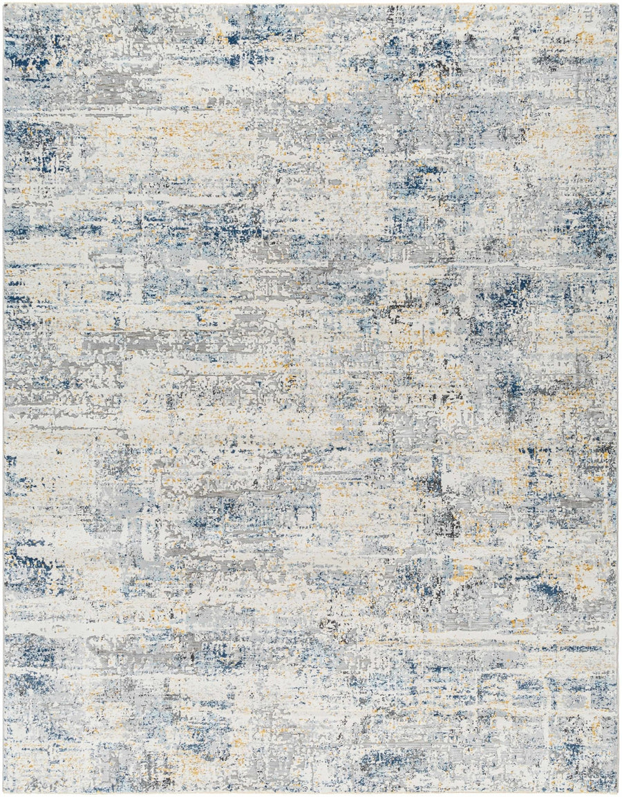 Hyman Contemporary Abstract Gray and Blue Rug - The Rug Decor