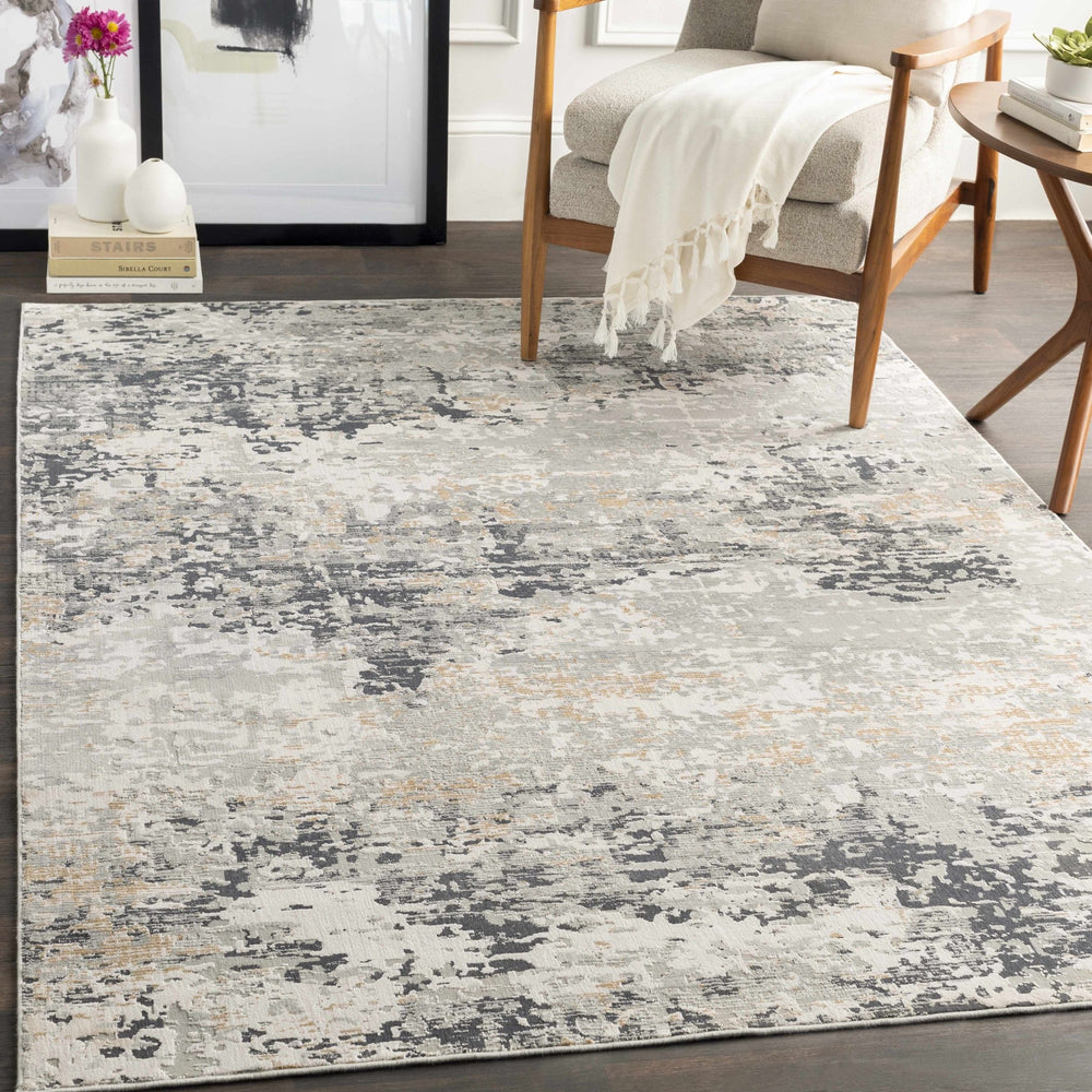 Hyner Charcoal And Gray Modern Abstract Design Area Rug - The Rug Decor