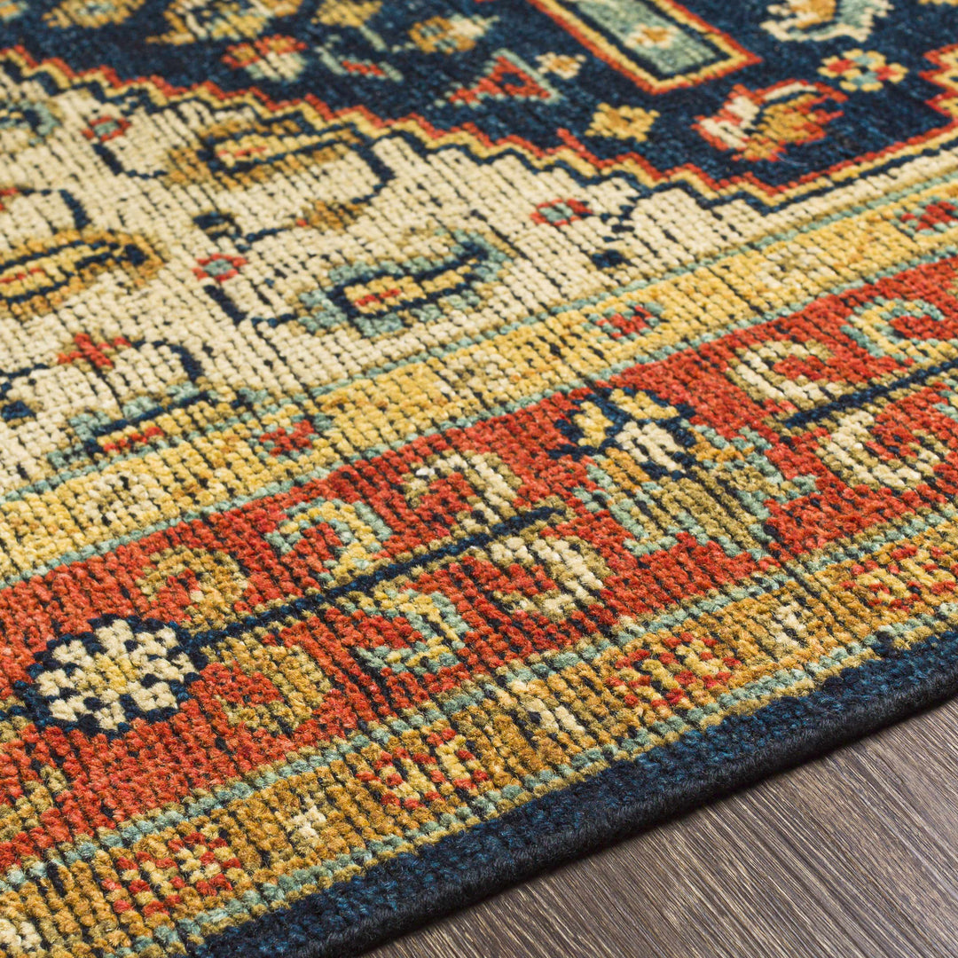 Hyrum Traditional Style Blue And Red Hand Knotted Rug