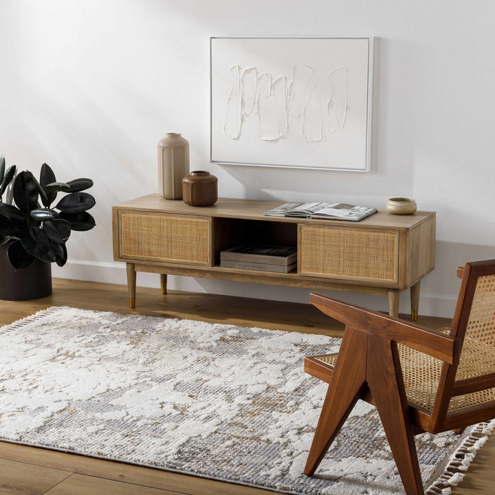 Idola Contemporary Abstract Gray And Camel Rug - The Rug Decor