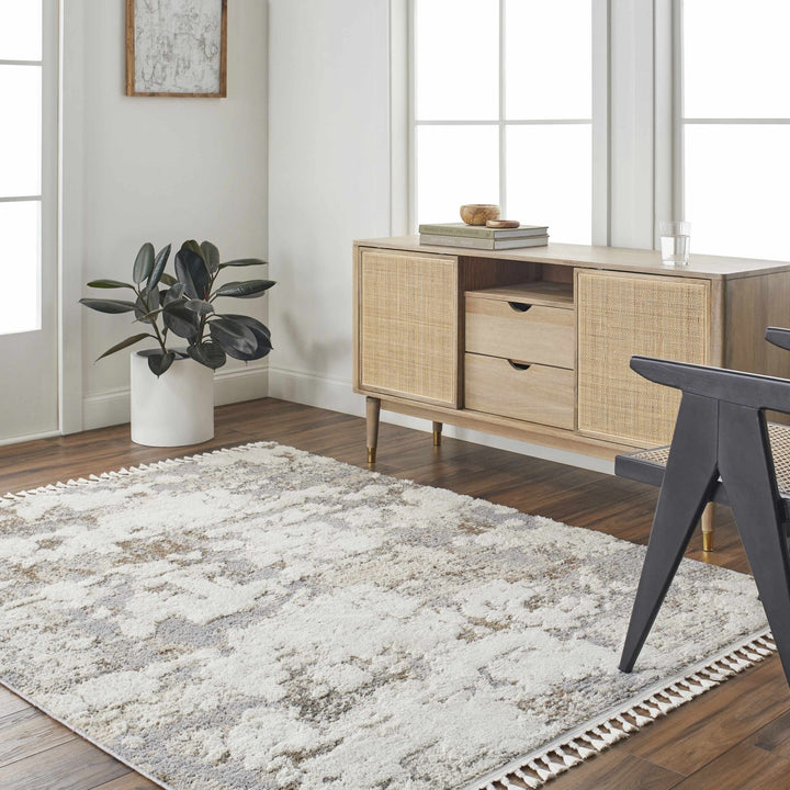 Idola Contemporary Abstract Gray And Camel Rug - The Rug Decor