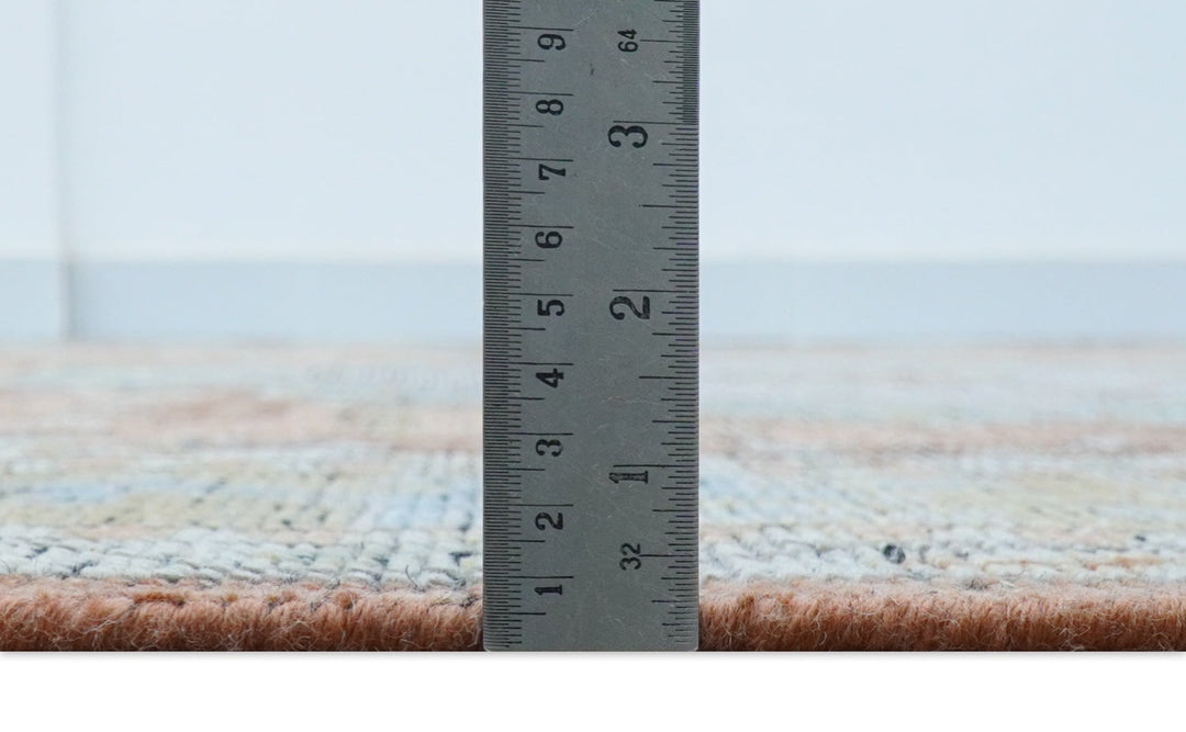 Idris Custom Made Peach, Rust And Beige Turkish Design Hand Knotted Wool Rug - The Rug Decor