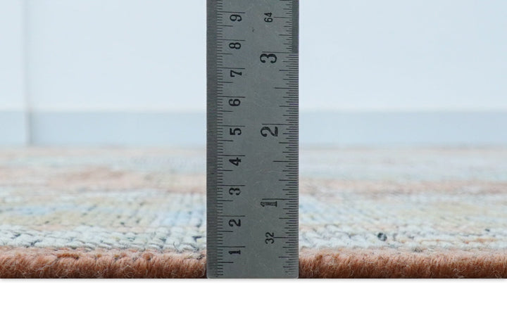 Idris Custom Made Peach, Rust And Beige Turkish Design Hand Knotted Wool Rug - The Rug Decor